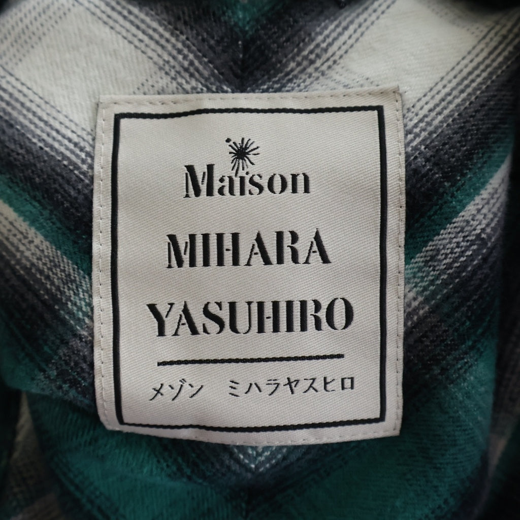 MAISON MIHARAYASUHIRO(メゾンミハラヤスヒロ) 25AW HOODIES CHECK SHIRTS フードドッキング チェック 長袖シャツ グリーン K15SH421