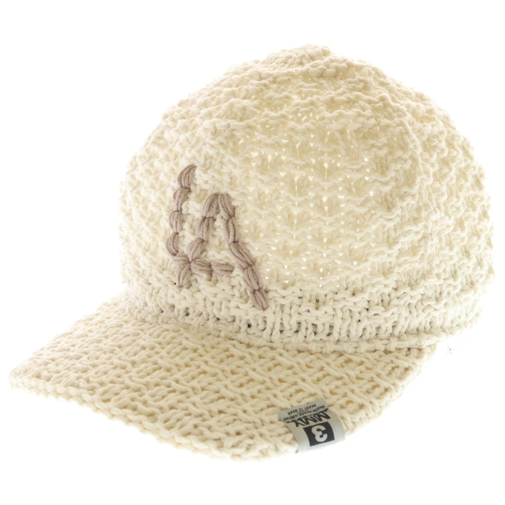 MAISON MIHARAYASUHIRO(メゾンミハラヤスヒロ) 26SS LA KNIT CAP コットンアクリル ニット ベースボールキャップ 帽子 ホワイト A16AC402-0 レディース