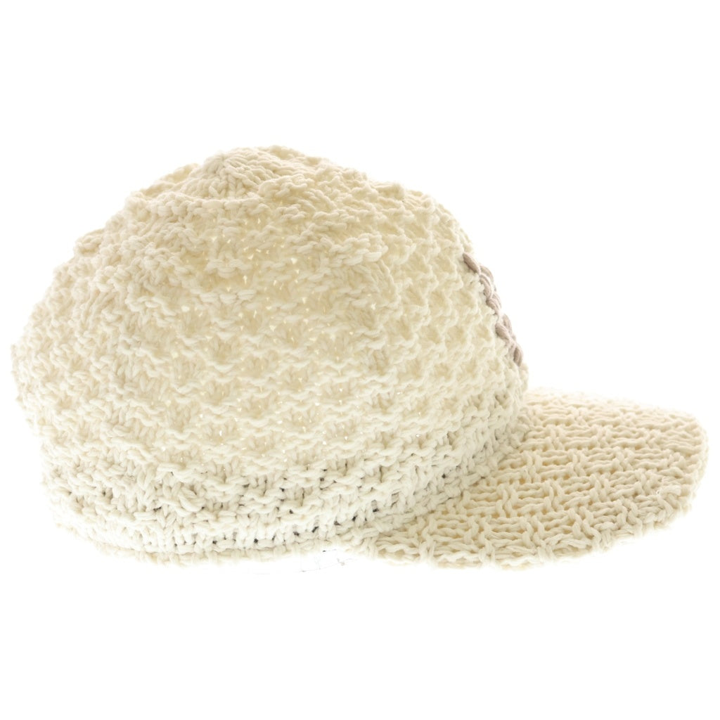 MAISON MIHARAYASUHIRO(メゾンミハラヤスヒロ) 26SS LA KNIT CAP コットンアクリル ニット ベースボールキャップ 帽子 ホワイト A16AC402-0 レディース