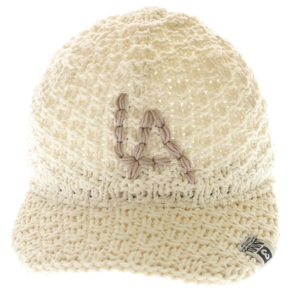 MAISON MIHARAYASUHIRO(メゾンミハラヤスヒロ) 26SS LA KNIT CAP コットンアクリル ニット ベースボールキャップ 帽子 ホワイト A16AC402-0 レディース