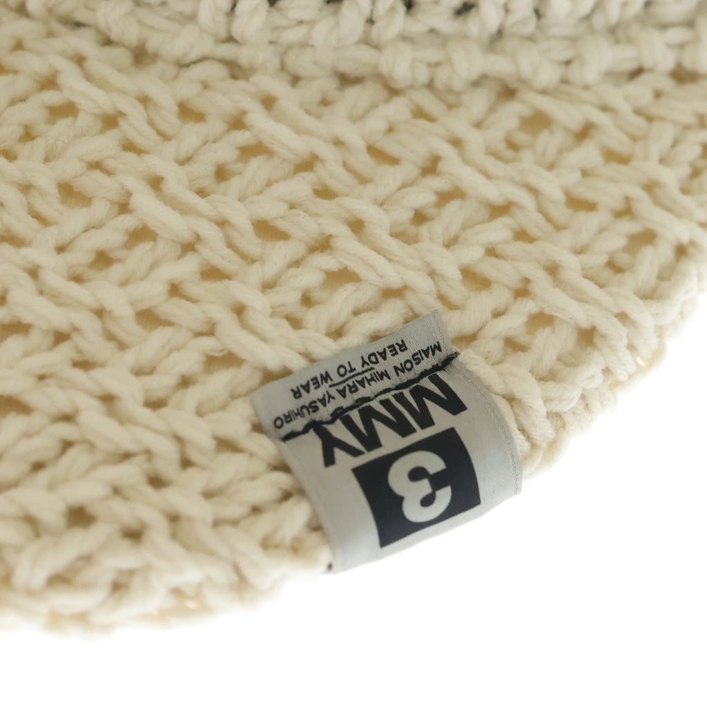 MAISON MIHARAYASUHIRO(メゾンミハラヤスヒロ) 26SS LA KNIT CAP コットンアクリル ニット ベースボールキャップ 帽子 ホワイト A16AC402-0 レディース
