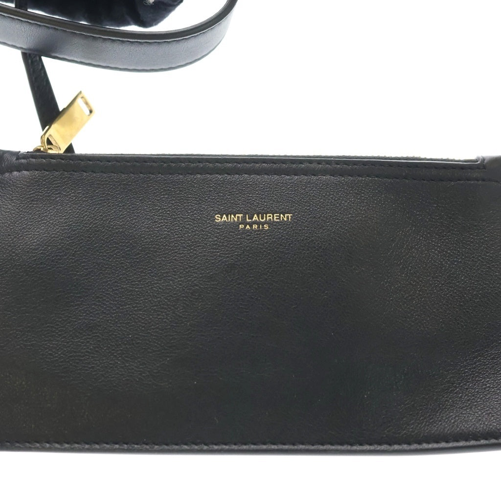 SAINT LAURENT PARIS(サンローランパリ) リヴゴーシュ ウール バケットバッグ ショルダーバッグ 巾着バッグ ブラック 710261 レディース