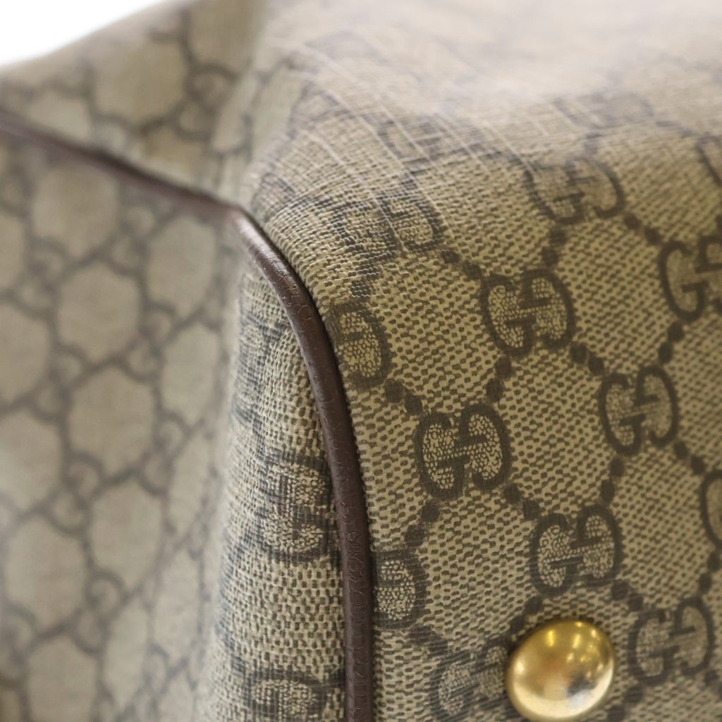 GUCCI(グッチ) GGスプリーム シェリーライン PVCレザー ボストンバッグ ショルダーバッグ ベージュ 547953