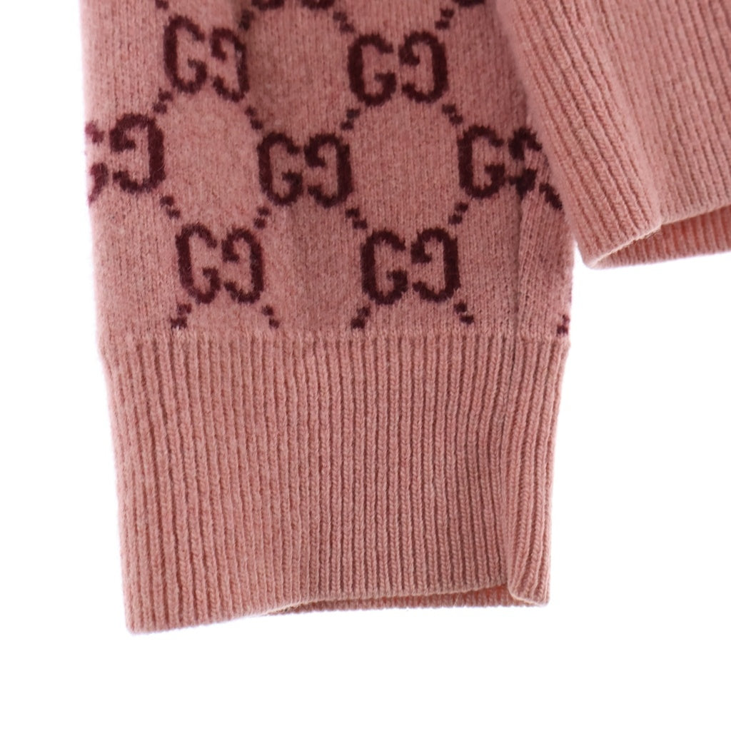 GUCCI(グッチ) 20SS GGスプリーム Vネック ニットセーター ピンク 597725 XKA4R