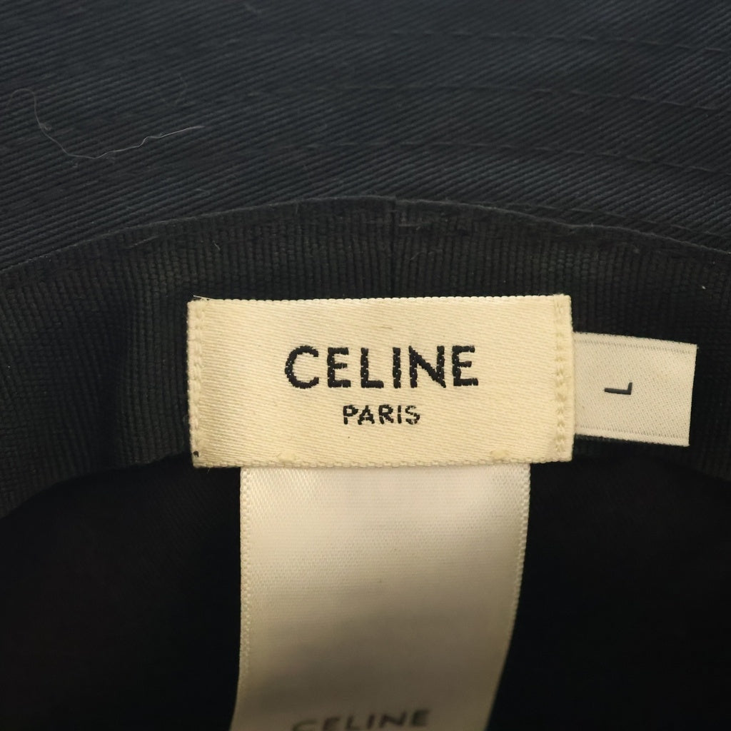 CELINE(セリーヌ) LOGO BUCKET HAT スパンコール ロゴプリント バケットハット 帽子 ブラック 2AUO1968P レディース
