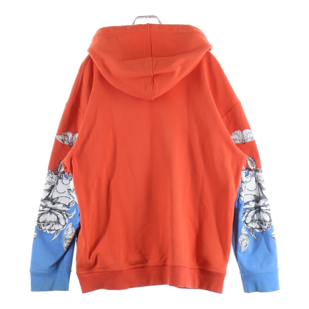 VALENTINO(ヴァレンティノ) DARK BLOOMING PRINT HOODIE フローラル総柄 ロゴプリント スウェットプルオーバーパーカー レッド WV3MF19I7L6