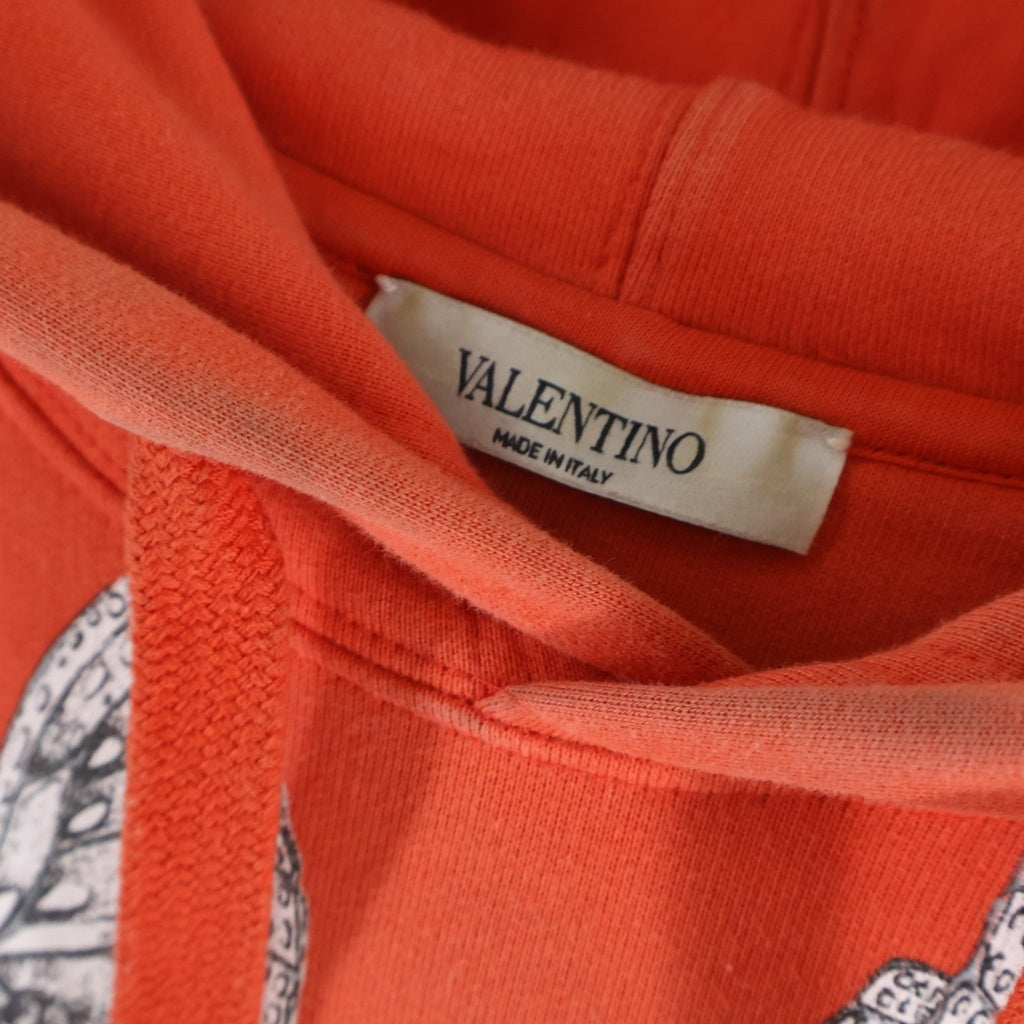 VALENTINO(ヴァレンティノ) DARK BLOOMING PRINT HOODIE フローラル総柄 ロゴプリント スウェットプルオーバーパーカー レッド WV3MF19I7L6