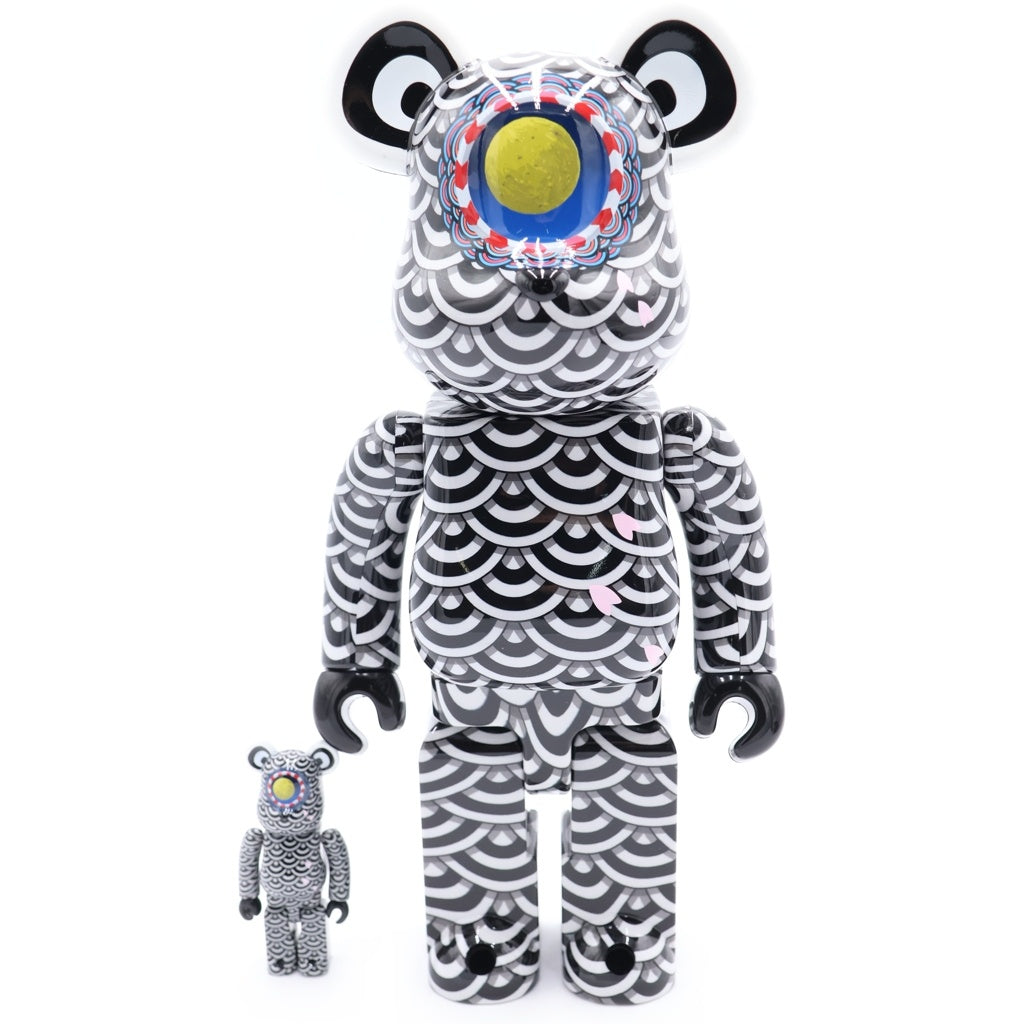 MEDICOM TOY(メディコムトイ) BE@RBRICK 笹田靖人 Ground Y 400% & 100% ベアブリック グラウンドワイ フィギュア 人形 ホワイト/ブラック