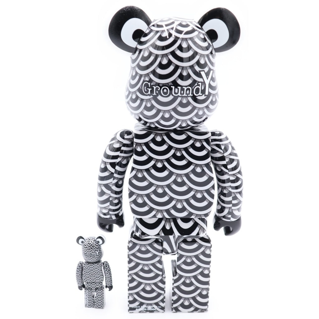 MEDICOM TOY(メディコムトイ) BE@RBRICK 笹田靖人 Ground Y 400% & 100% ベアブリック グラウンドワイ フィギュア 人形 ホワイト/ブラック