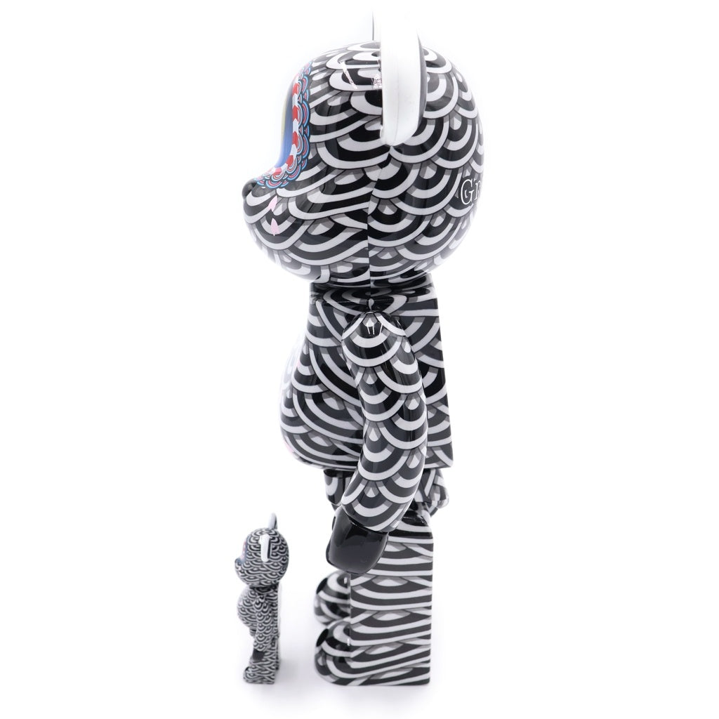 MEDICOM TOY(メディコムトイ) BE@RBRICK 笹田靖人 Ground Y 400% & 100% ベアブリック グラウンドワイ フィギュア 人形 ホワイト/ブラック