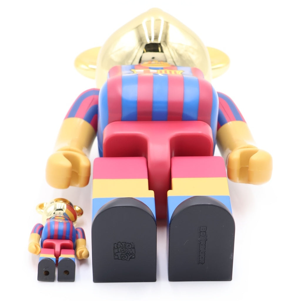 MEDICOM TOY(メディコムトイ) BE@RBRICK FCB 05-06 CHAMPION Ver 100% & 400% ベアブリック エフシーバルセロナ 05‐06 チャンピオンバージョン フィギュア 人形 ブルー/レッド/ゴールド