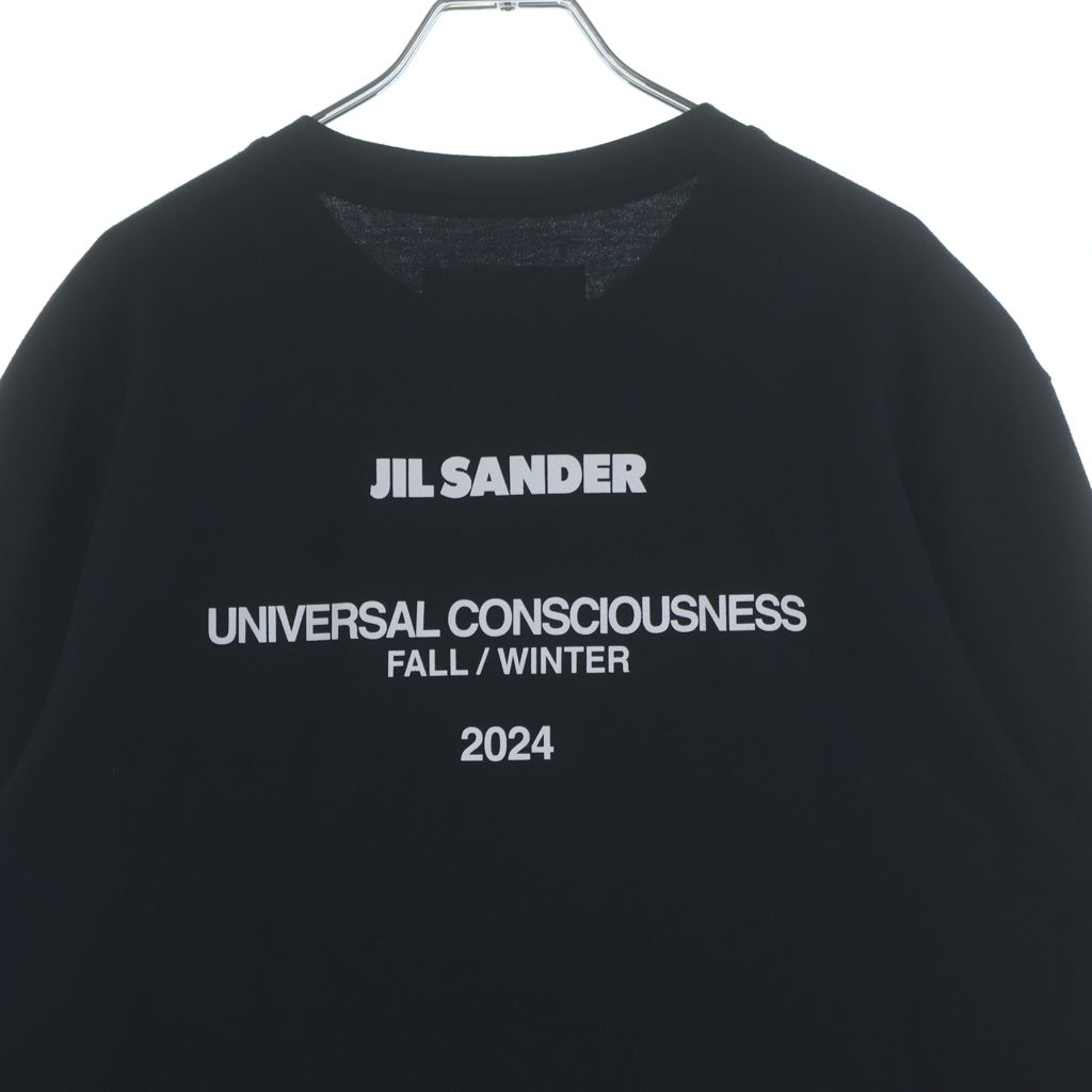 JIL SANDER(ジルサンダー) 24AW T-SHIRT LS バックロゴプリント クルーネック 長袖Tシャツ カットソー ブラック J22GC0188