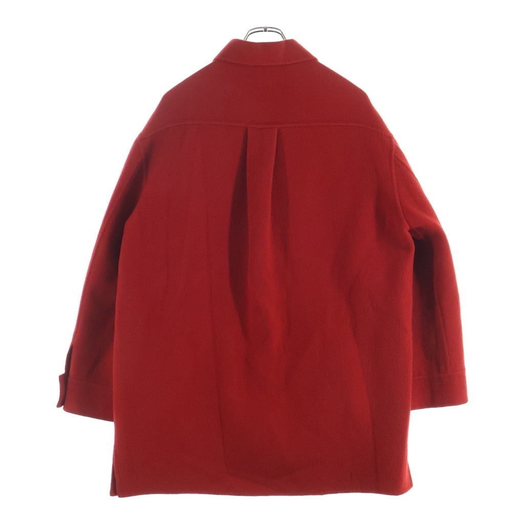 GUCCI(グッチ) トムフォード期 金ボタン カシミヤブレンド ウール Pコート レッド