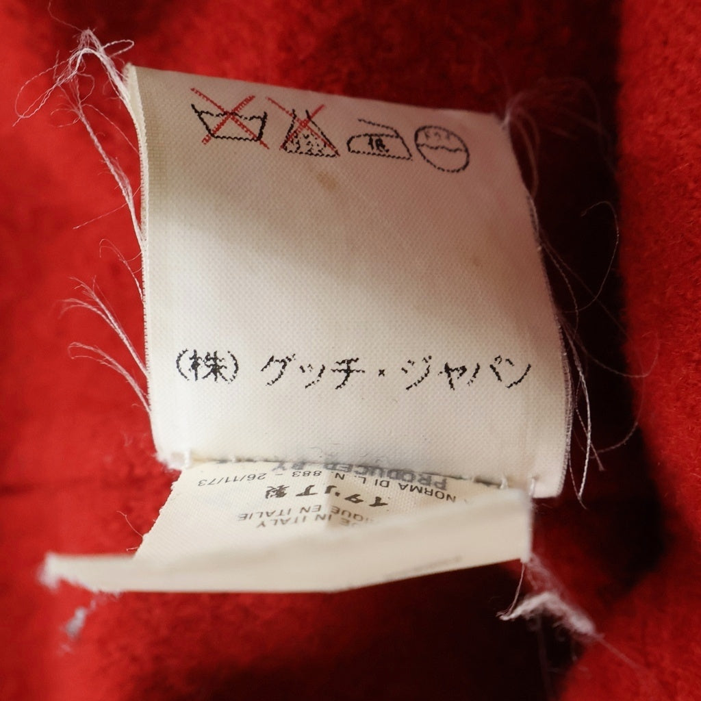 GUCCI(グッチ) トムフォード期 金ボタン カシミヤブレンド ウール Pコート レッド