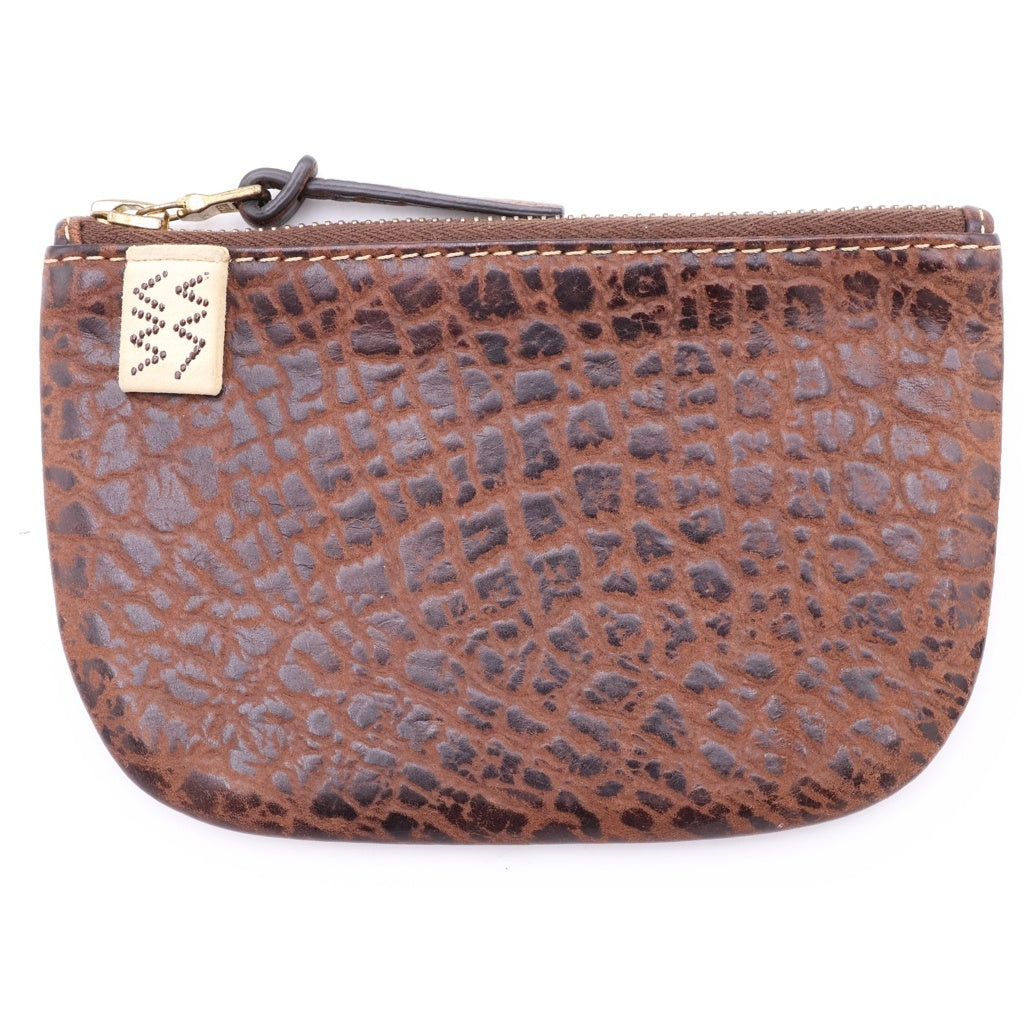 VISVIM(ヴィスヴィム) DUST BOWL WALLET アリゲーターレザーデザイン ジップ コインケース ミニウォレット ブラウン
