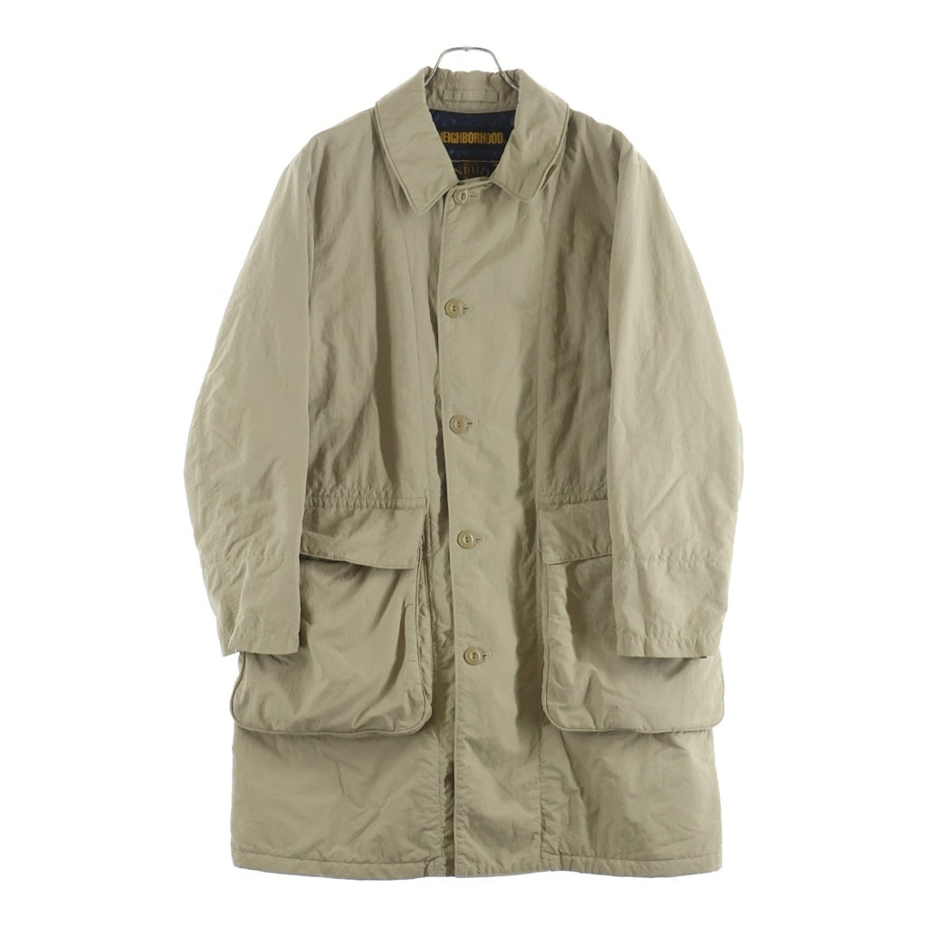 NEIGHBORHOOD(ネイバーフッド) 18AW ISLEY/N-COAT フラップポケット ナイロン ステンカラー コート ベージュ 182AQNH-JKM06
