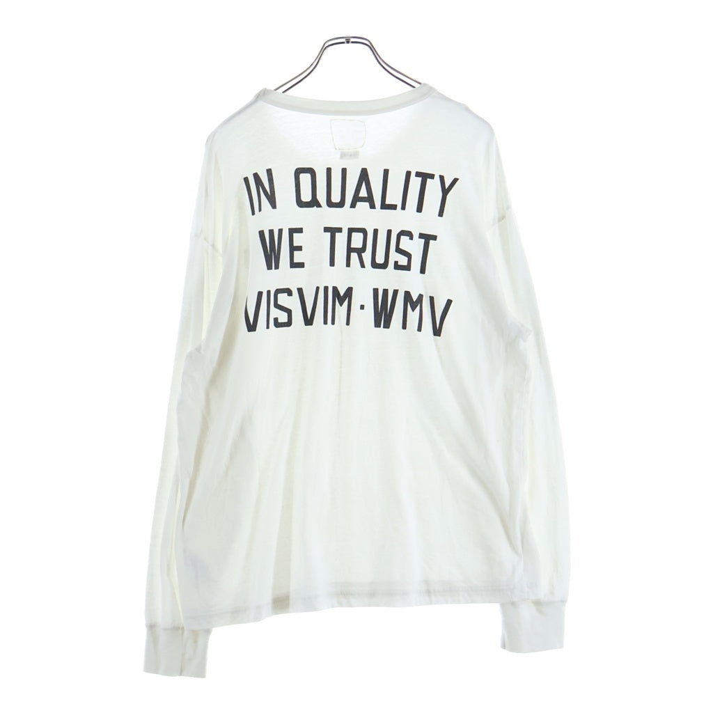 VISVIM(ヴィスヴィム) JUMBO TEE LS IN QUALITY WE TRUST TOKYO バックデザイン クルーネック ロングスリーブ 長袖Tシャツ カットソー ホワイト 0123305010003