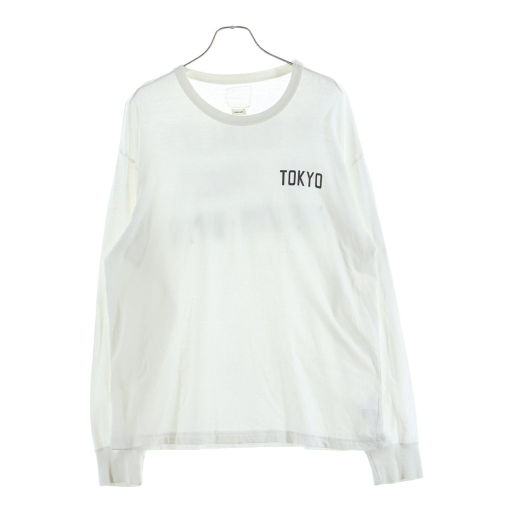 VISVIM(ヴィスヴィム) JUMBO TEE LS IN QUALITY WE TRUST TOKYO バックデザイン クルーネック ロングスリーブ 長袖Tシャツ カットソー ホワイト 0123305010003