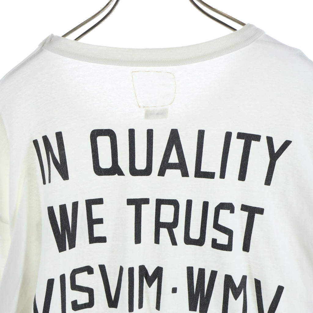 VISVIM(ヴィスヴィム) JUMBO TEE LS IN QUALITY WE TRUST TOKYO バックデザイン クルーネック ロングスリーブ 長袖Tシャツ カットソー ホワイト 0123305010003