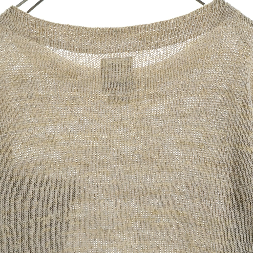 VISVIM(ヴィスヴィム) 21SS MARIE BOAT NECK L/S ポケットデザイン クルーネック プルオーバー 長袖ニット セーター ベージュ 0121105012002