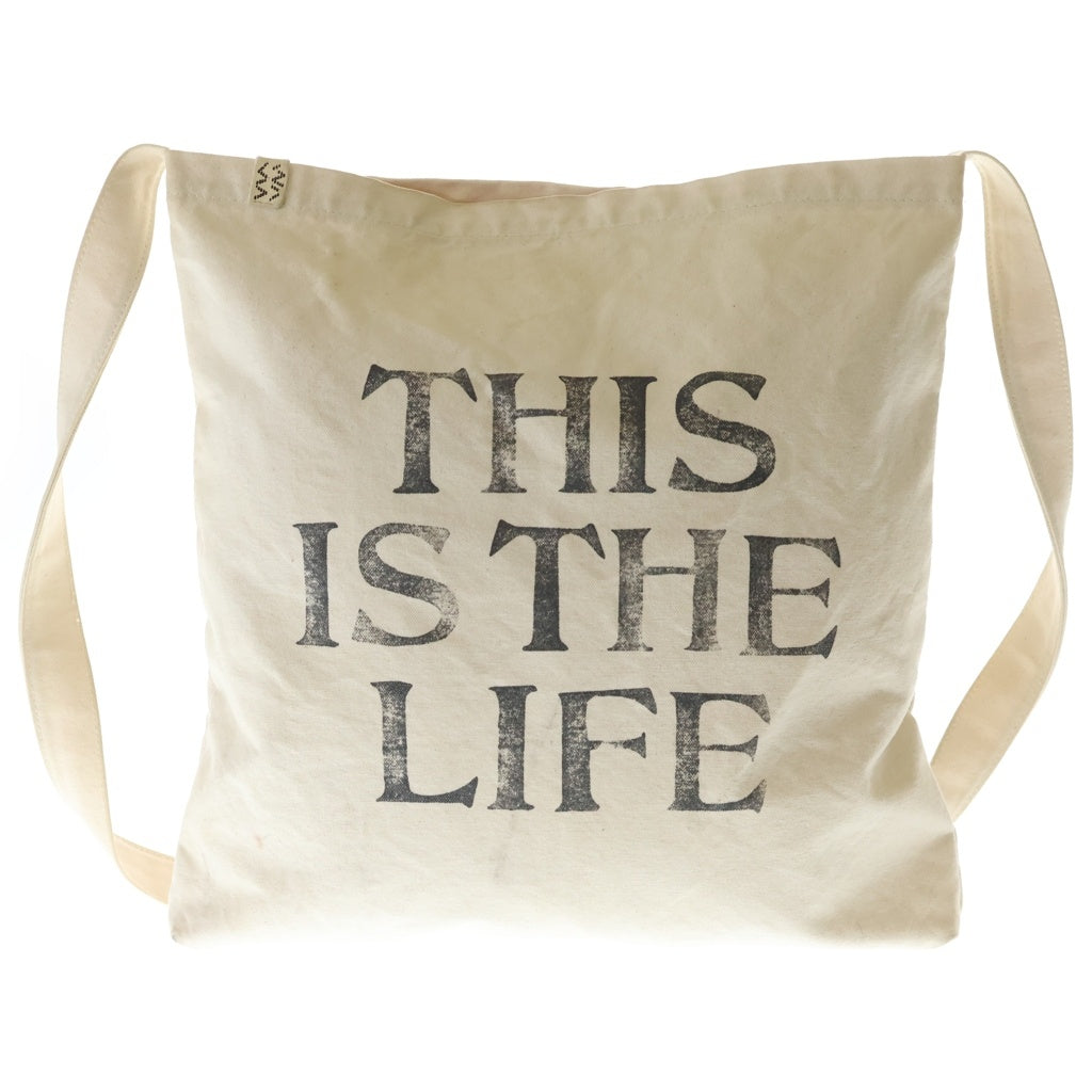 VISVIM(ヴィスヴィム) CANVAS REKORD BAG アルファベットデザイン キャンバス ショルダー バッグ ホワイト レディース