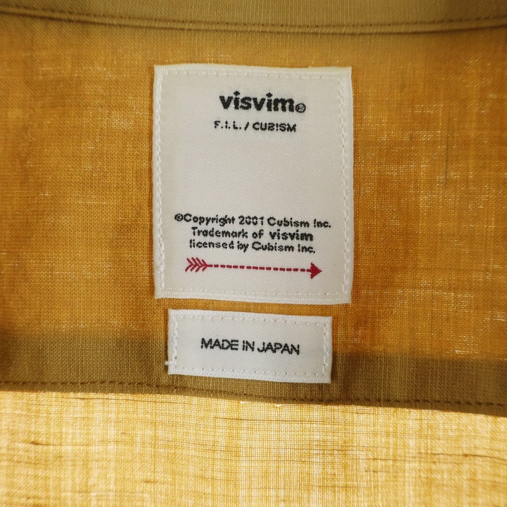 VISVIM(ヴィスヴィム) BOOMER SHIRT L/S ダブルポケット 開襟 長袖 ボタン シャツ ブラウン 0123105011004