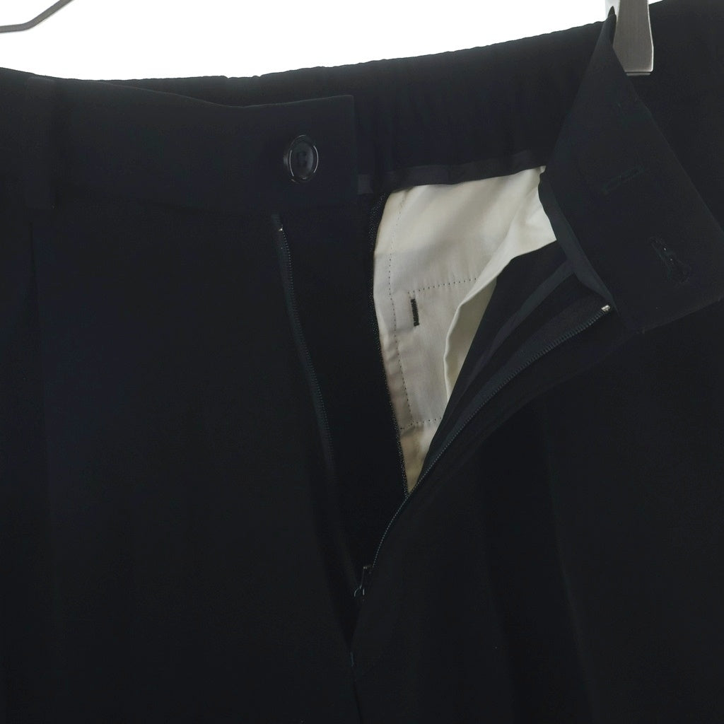 N.HOOLYWOOD(エヌハリウッド) WIDE TAPERED EASY SLACKS ワイドテーパードシルエット タック スラックス パンツ ブラック PT06-095