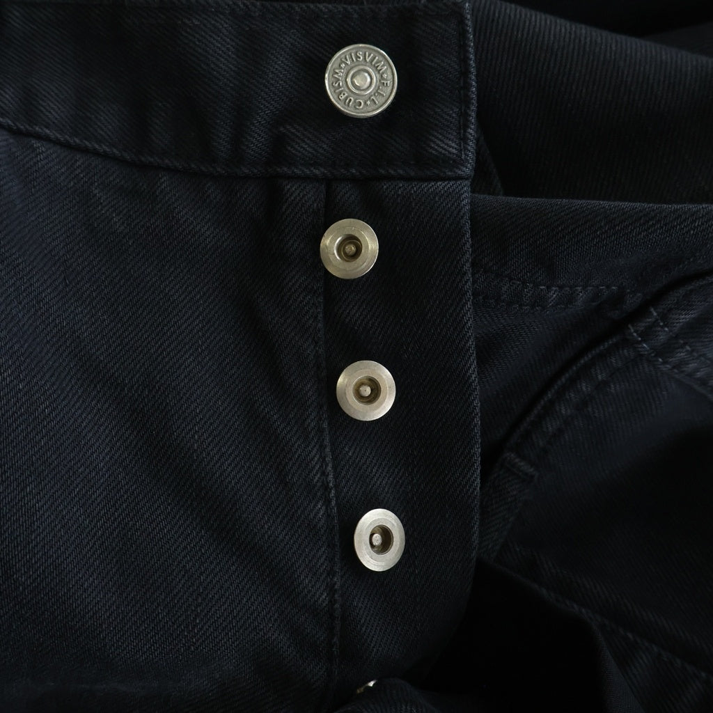 VISVIM(ヴィスヴィム) 22SS JOURNEYMAN PANTS TACKED ボタンフライ ストレート デニム パンツ ブラック 0121405005001