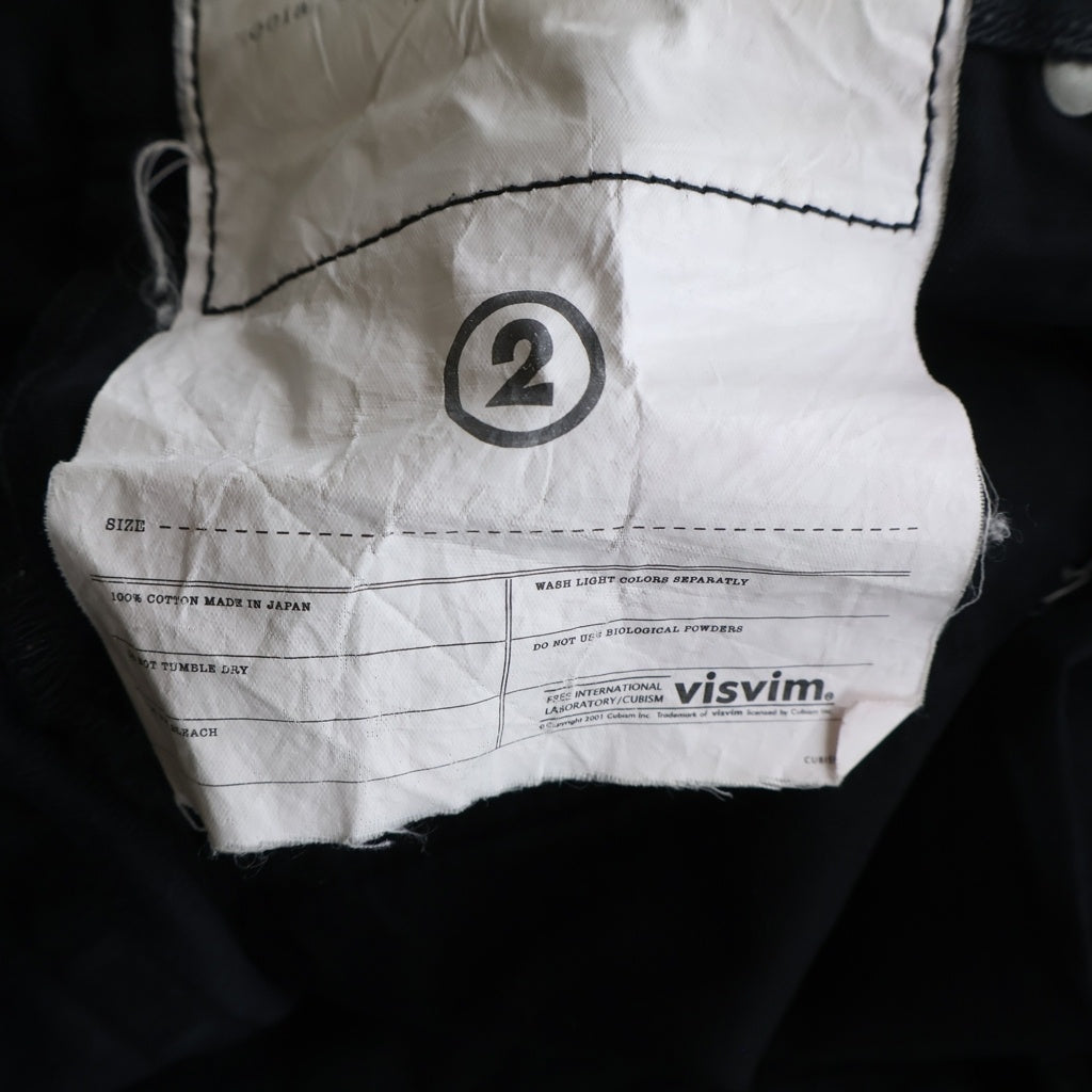 VISVIM(ヴィスヴィム) 22SS JOURNEYMAN PANTS TACKED ボタンフライ ストレート デニム パンツ ブラック 0121405005001