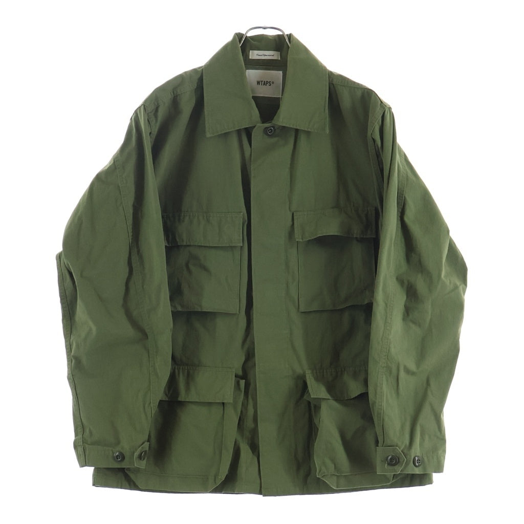 WTAPS(ダブルタップス) JUNGLE LS SHIRT NYCO RIPSTOP マルチポケット ミリタリー ジャングル 長袖シャツ カーキ WVDT-SHM03