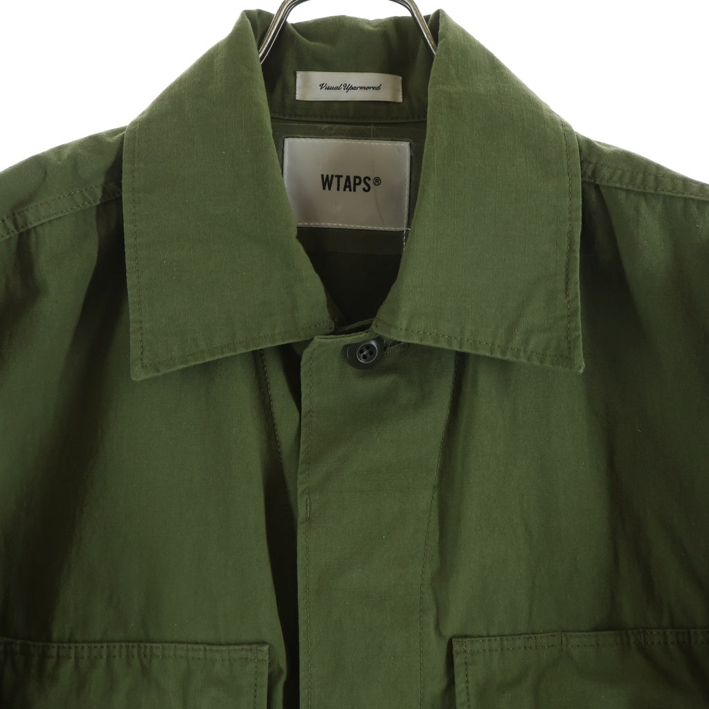 WTAPS(ダブルタップス) JUNGLE LS SHIRT NYCO RIPSTOP マルチポケット ミリタリー ジャングル 長袖シャツ カーキ WVDT-SHM03