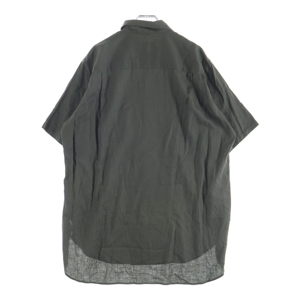 Yohji Yamamoto POUR HOMME(ヨウジヤマモト プールオム) 18SS ダブルポケット 開襟 半袖 ボタン シャツ カーキ HW-B74-043