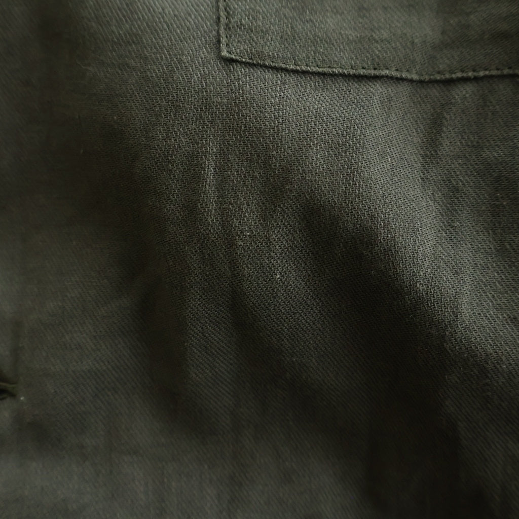 Yohji Yamamoto POUR HOMME(ヨウジヤマモト プールオム) 18SS ダブルポケット 開襟 半袖 ボタン シャツ カーキ HW-B74-043