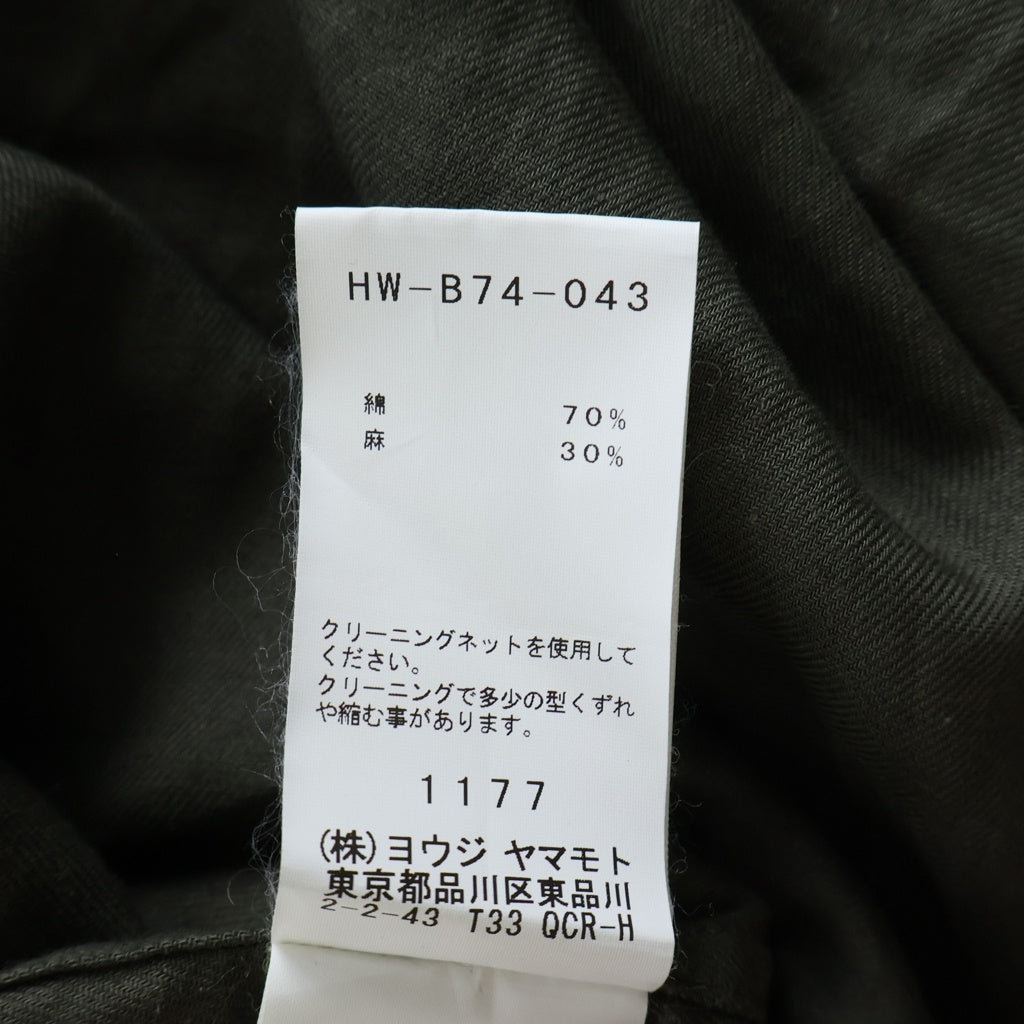 Yohji Yamamoto POUR HOMME(ヨウジヤマモト プールオム) 18SS ダブルポケット 開襟 半袖 ボタン シャツ カーキ HW-B74-043