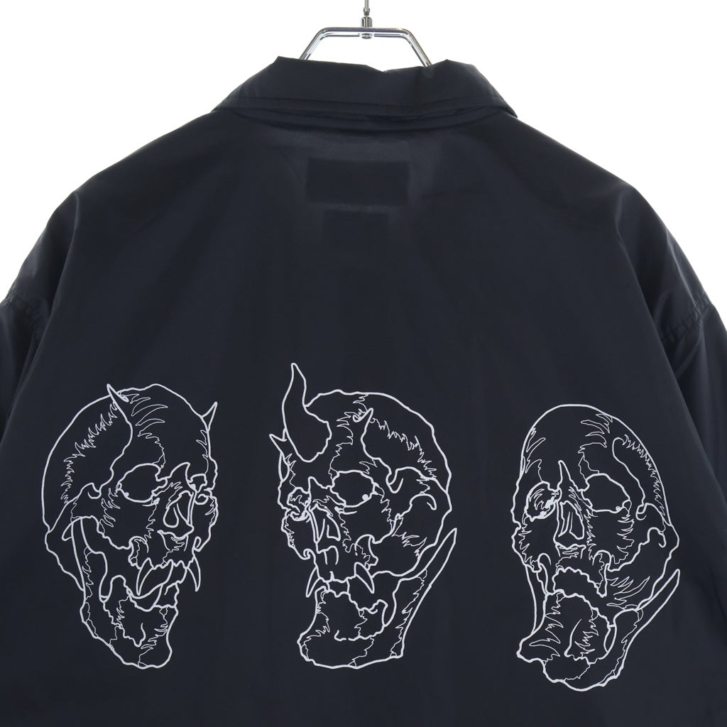 WACKO MARIA(ワコマリア) 24AW ×56 TATTOO STUDIO COACH JACKET タトゥースタジオ ロゴプリント ナイロン コーチジャケット ブラック