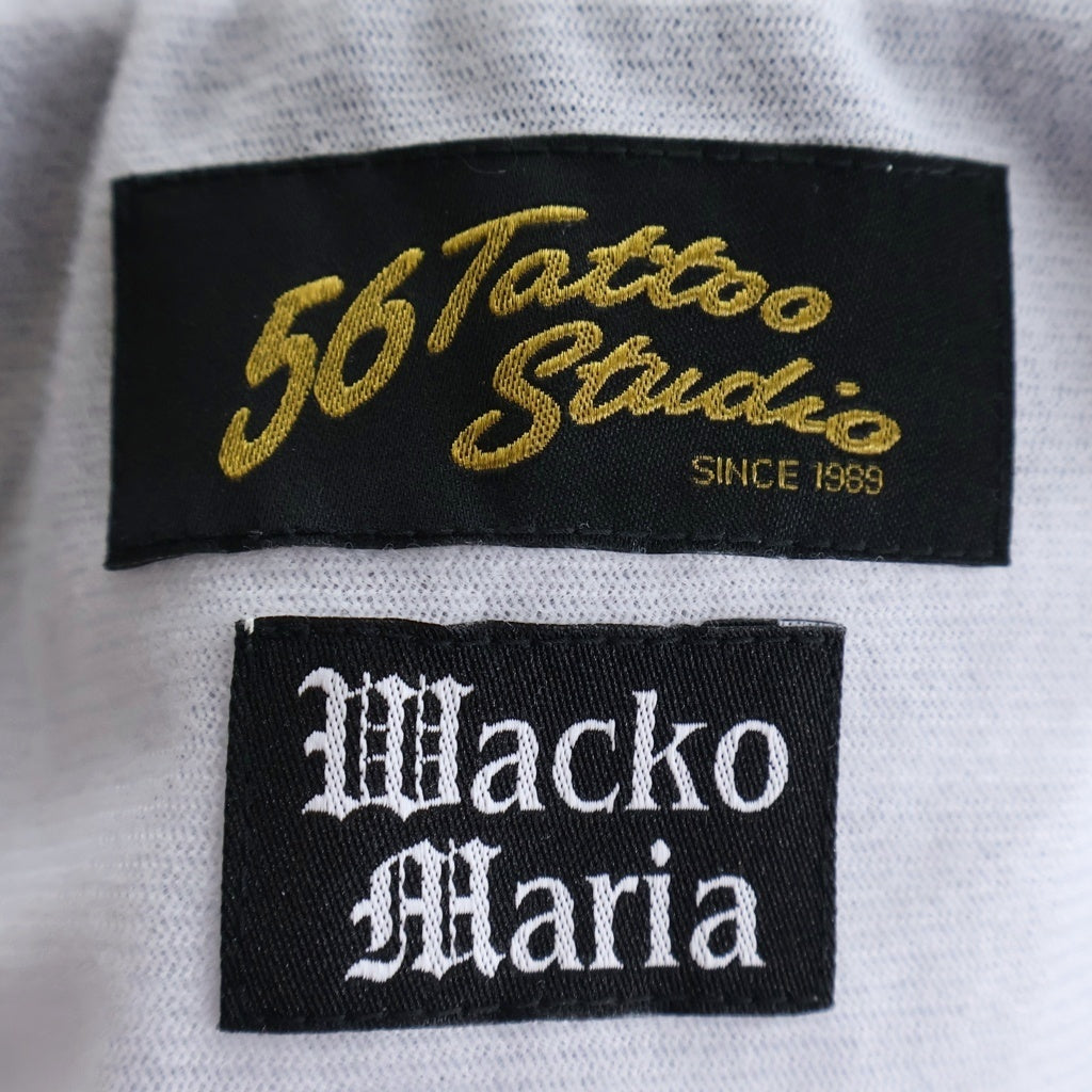 WACKO MARIA(ワコマリア) 24AW ×56 TATTOO STUDIO COACH JACKET タトゥースタジオ ロゴプリント ナイロン コーチジャケット ブラック