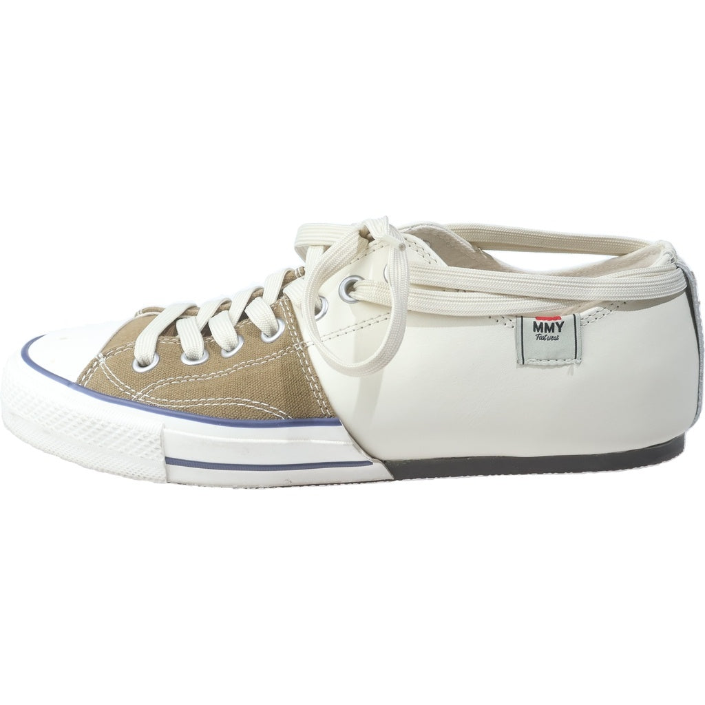 MAISON MIHARAYASUHIRO(メゾンミハラヤスヒロ) ×Nigel Cabourn Split Sneaker ナイジェルケーボン キャンバス 切替 スプリット ローカットスニーカー ホワイト/ベージュ C08FW702