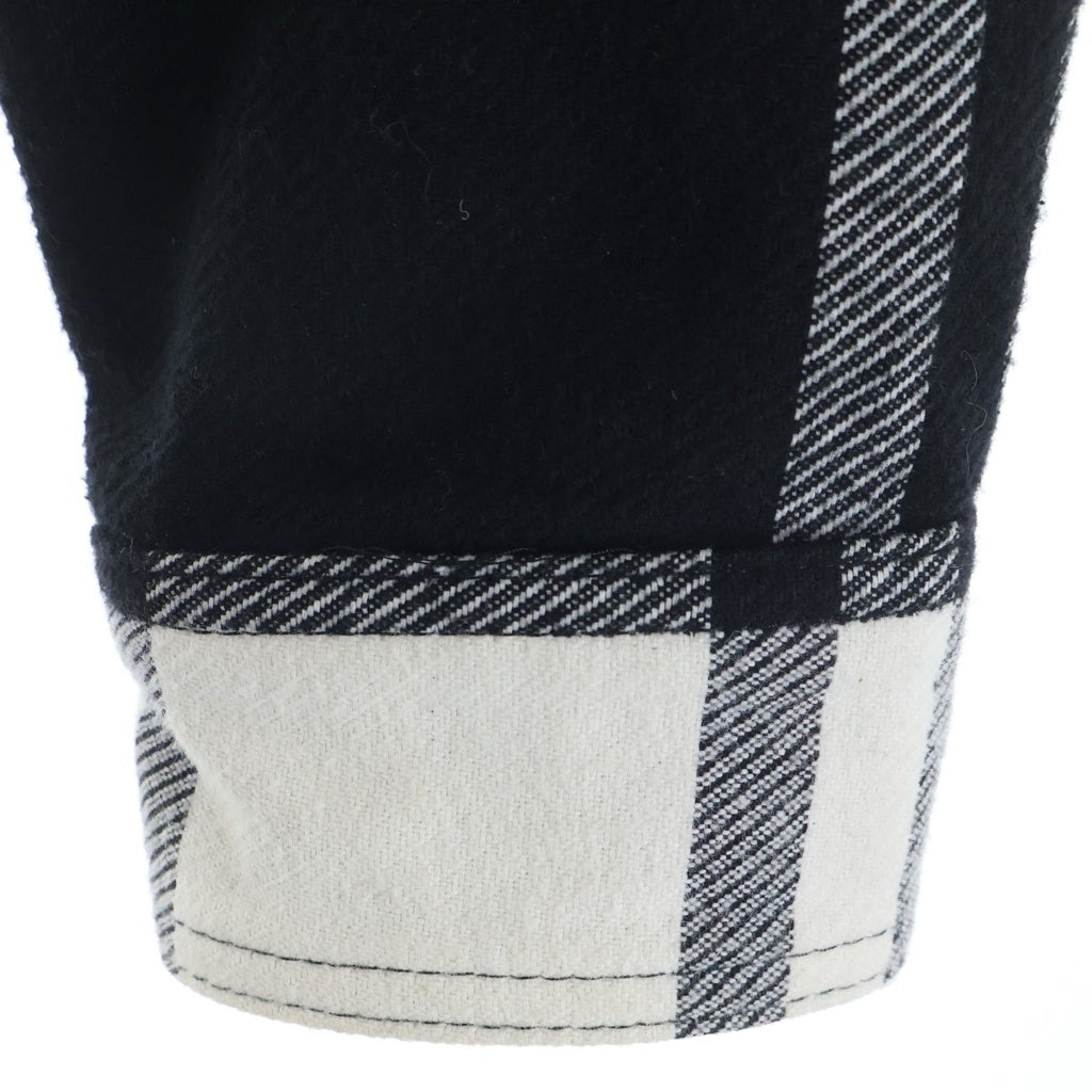 OFF-WHITE(オフホワイト) 19SS Stencil Flannel Shirt ステンシル フランネル チェックシャツ ブラック/ホワイト OMGA060R19C08015