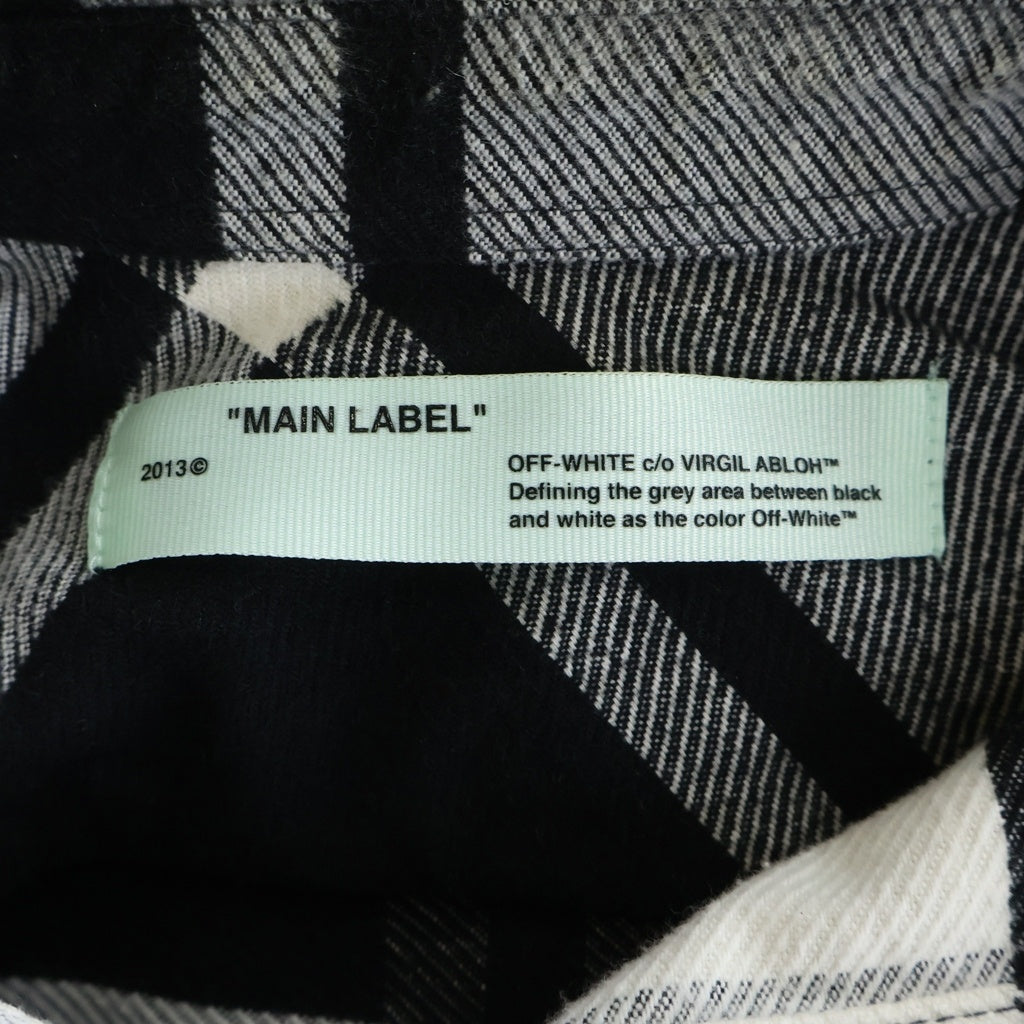 OFF-WHITE(オフホワイト) 19SS Stencil Flannel Shirt ステンシル フランネル チェックシャツ ブラック/ホワイト OMGA060R19C08015