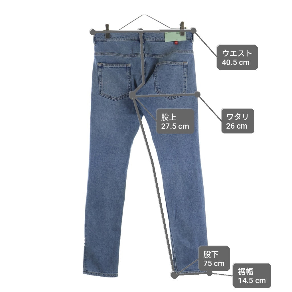 OFF-WHITE(オフホワイト) 18AW Logo Print Slim Fit Denim ロゴプリント スリムフィットデニムパンツ インディゴ OMY002F18166019