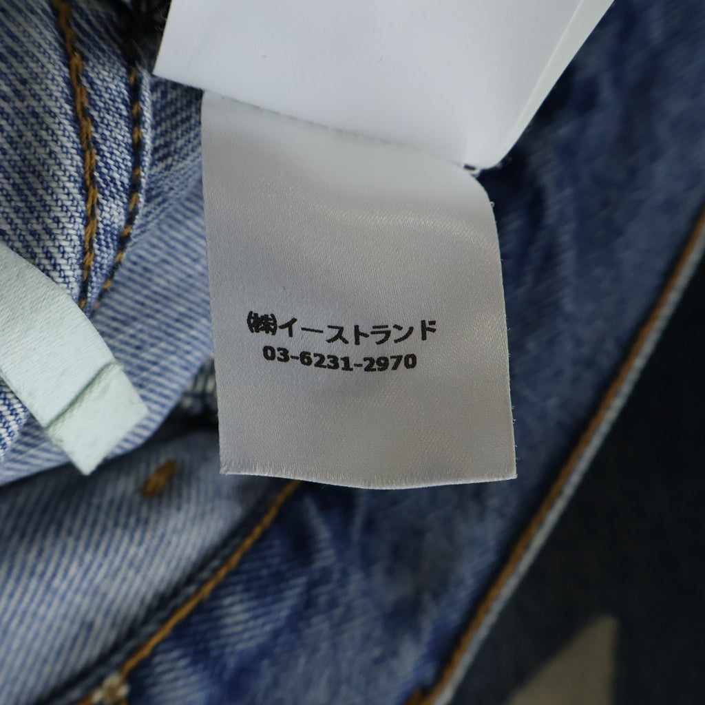 OFF-WHITE(オフホワイト) 19AW Slim Fit Bleached Jeans ブリーチ加工 スリムフィットデニムパンツ インディゴ OMYA011E19386045