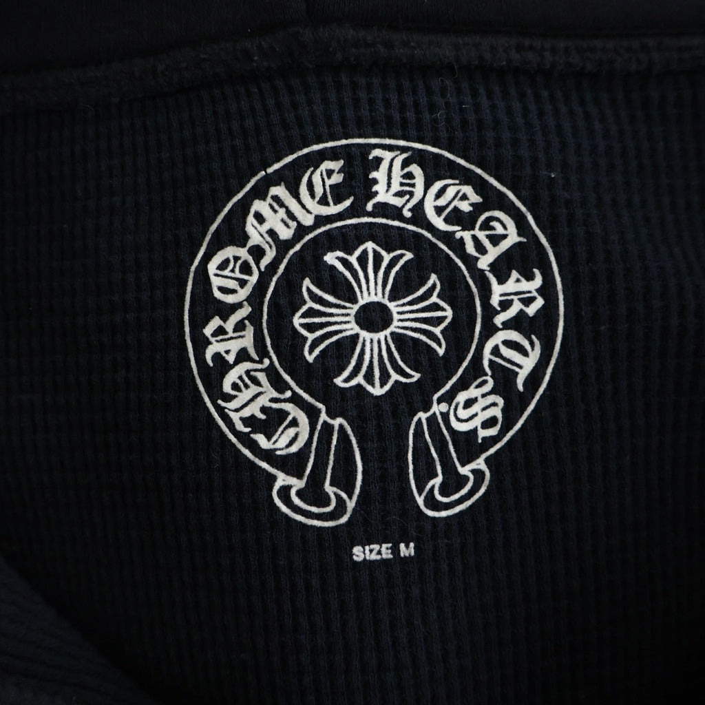 CHROME HEARTS(クロムハーツ) OLD SWTSHRT HD ZIP オールド 裏地サーマル フローラルクロス スクロールラベル プリント ダガージップ スウェット パーカー ブラック