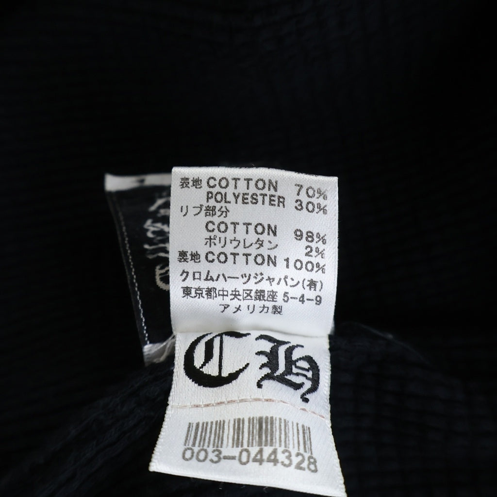 CHROME HEARTS(クロムハーツ) OLD SWTSHRT HD ZIP オールド 裏地サーマル フローラルクロス スクロールラベル プリント ダガージップ スウェット パーカー ブラック