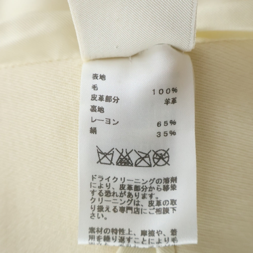 HERMES(エルメス) ウール シルクレーヨンライナー セリエボタン チェスターコート ロングコート レディース ホワイト