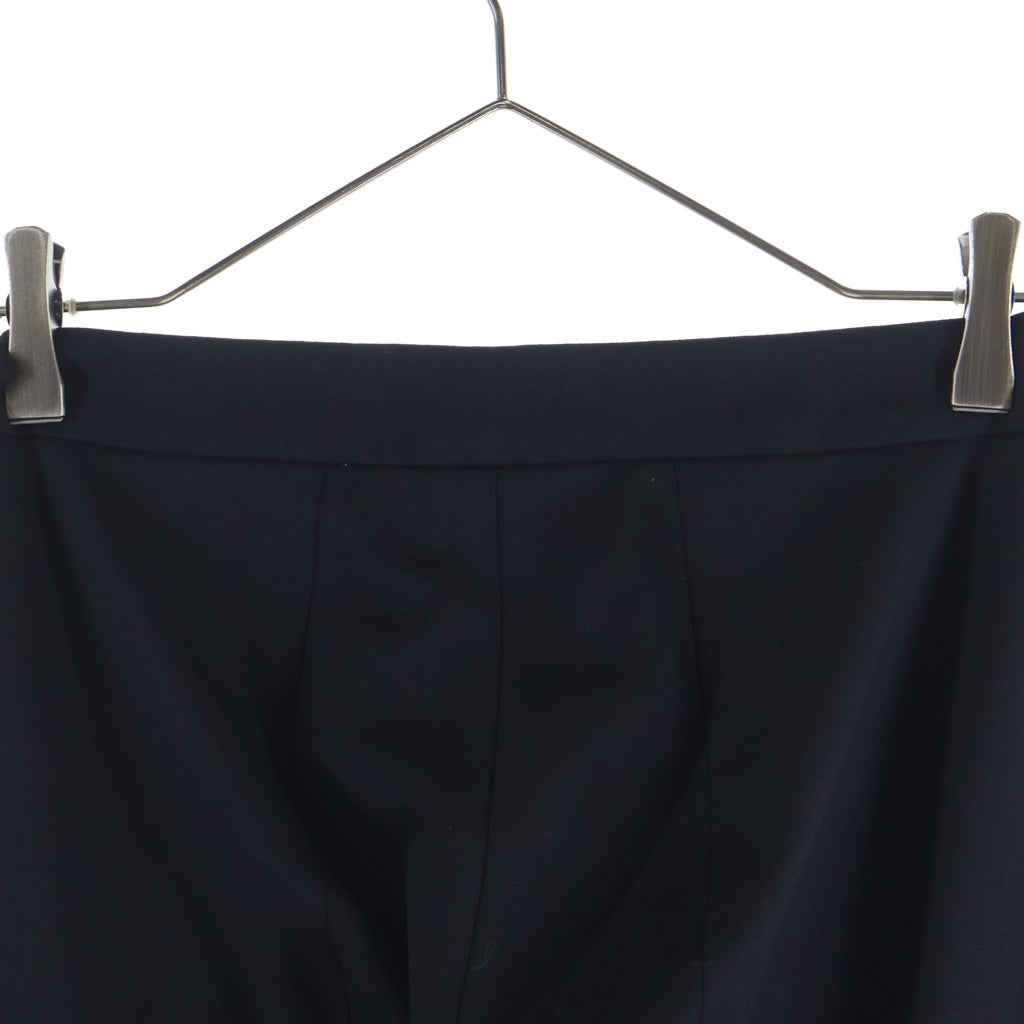 Loro Piana(ロロピアーナ) センタープリーツ サイドジップ ウール クロップドパンツ スラックス ブラック レディース