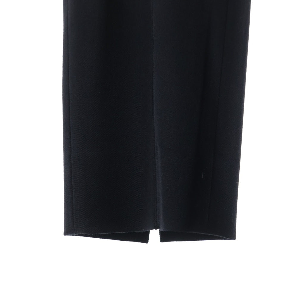Loro Piana(ロロピアーナ) センタープリーツ サイドジップ ウール クロップドパンツ スラックス ブラック レディース