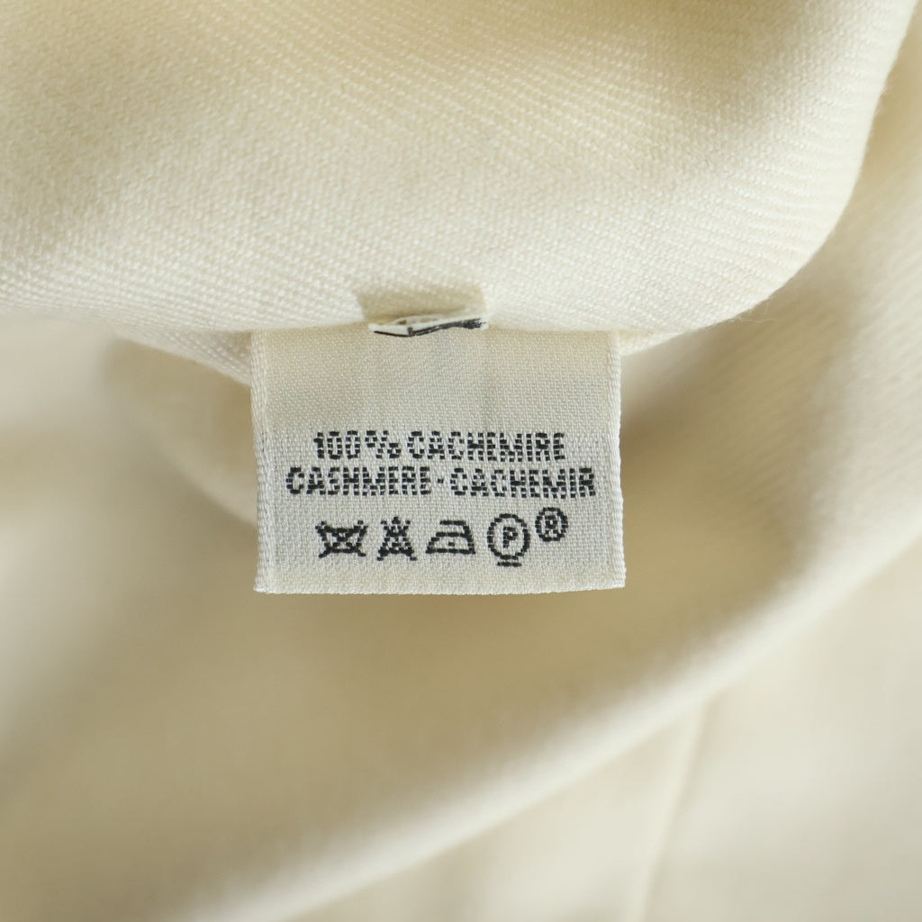 HERMES(エルメス) カシミア ノースリーブ ベルト付き ロングコート レディース ホワイト