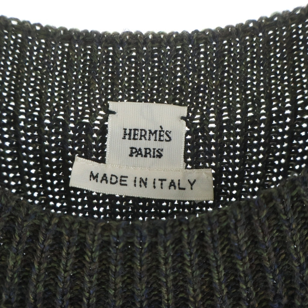 HERMES(エルメス) ノースリーブ ニット ウール ロング ワンピース カーキ レディース