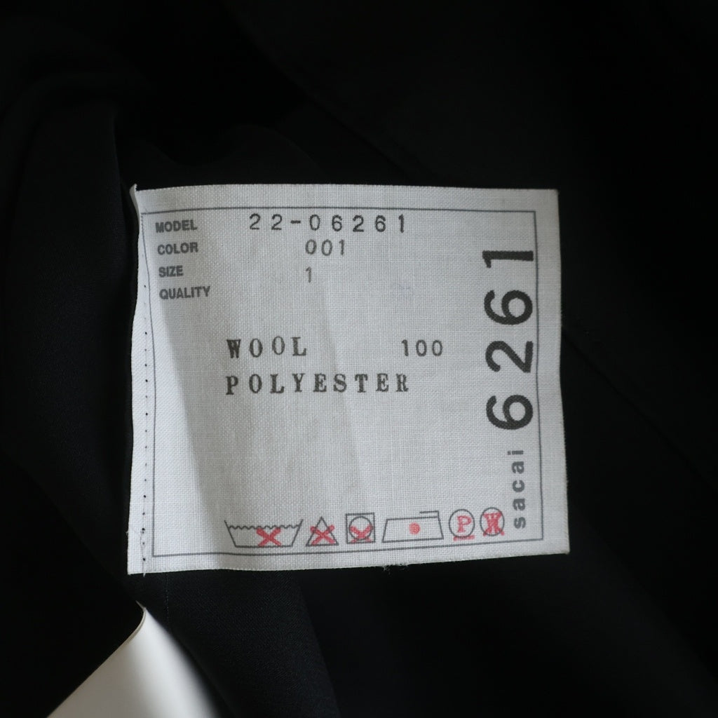 Sacai(サカイ) WOOL MELTON CAMISOLE ウール メルトン レイヤード キャミソール ブラック 22-06261 レディース