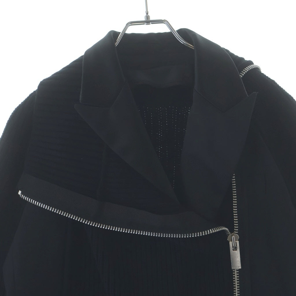Sacai(サカイ) 22AW Suiting Knit Jacke スーチングニットジャケット テーラードジャケット ブルゾン ブラック 22-06174 レディース